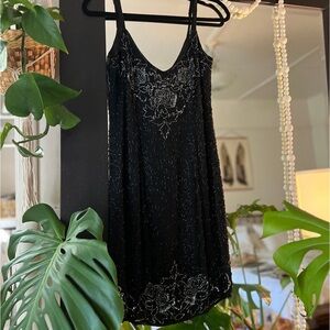 Vintage Cache beaded silk dress